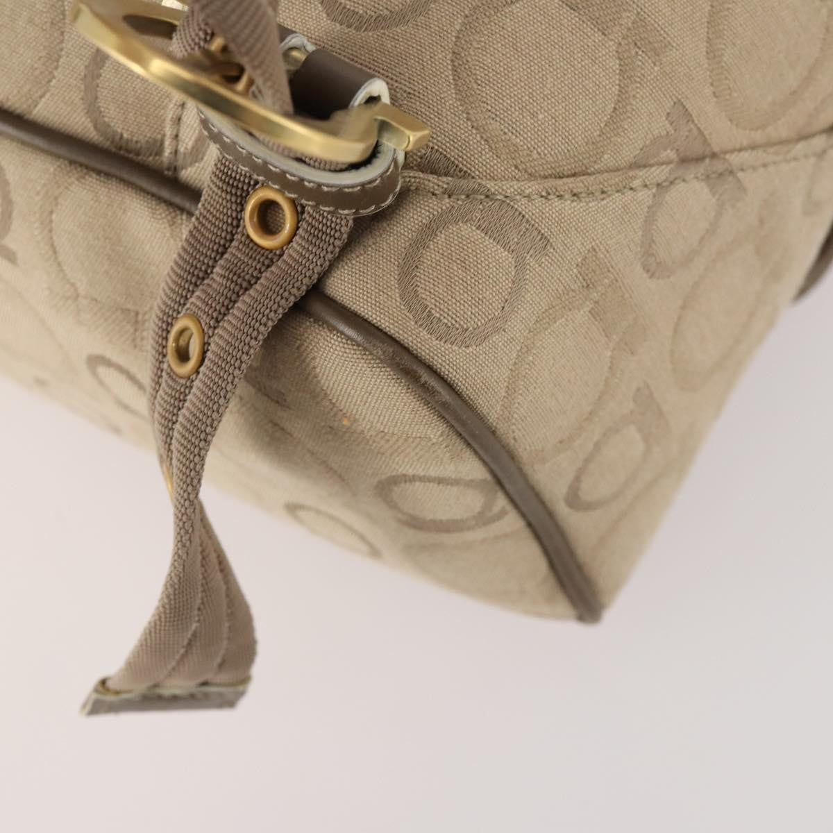 Salvatore Ferragamo Gancini Canvas, Beige, Canvas, Backpack