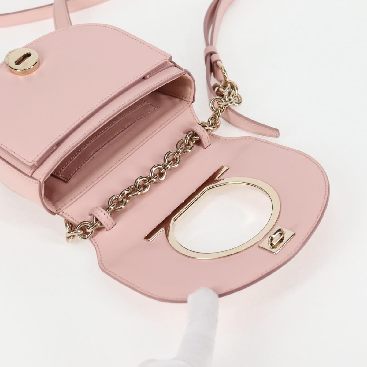Salvatore Ferragamo Vela Flap Leather, Pink, Leather, Crossbody Bag