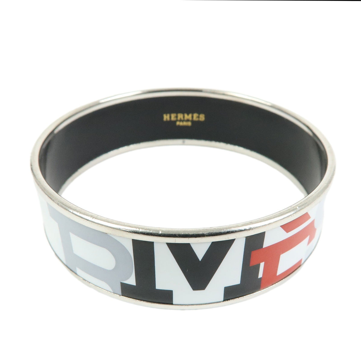 Hermes Bangle Printed Enamel, Multicolour, Metal, Bracelet
