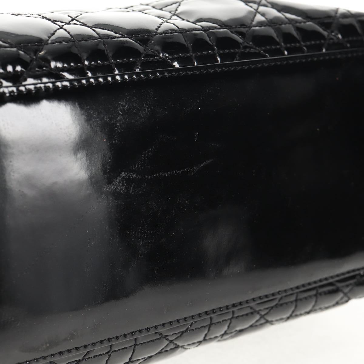 Christian Dior Lady Dior Bag Patent, BLACK, PATENT_LEATHER, Handbag