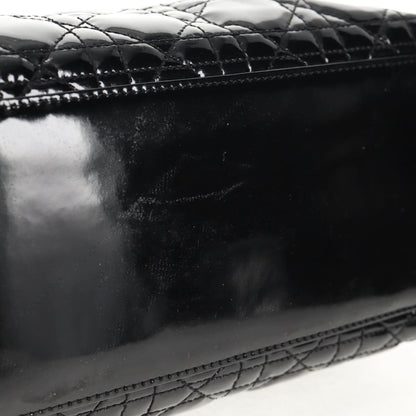 Christian Dior Lady Dior Bag Patent, BLACK, PATENT_LEATHER, Handbag