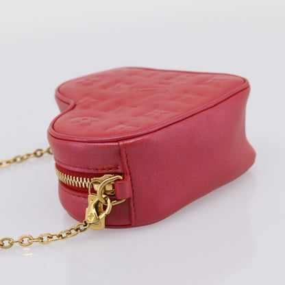 Louis Vuitton Coeur Heart on Chain Monogram Embossed Lambskin, Red, Leather, Clutch