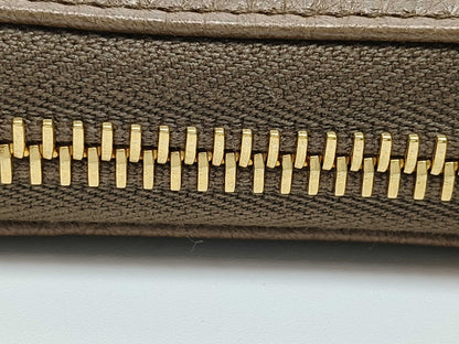 Prada Zip Around Vitello Daino, Brown, Leather, Wallet