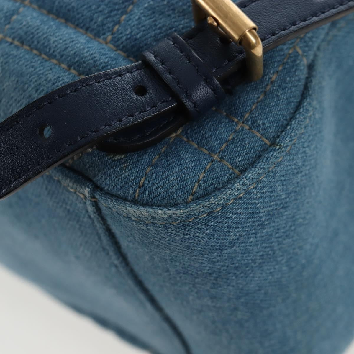 Gucci Pearly GG Marmont Embellished Matelasse Denim, Blue, Denim, Backpack
