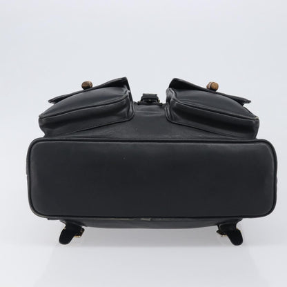 Gucci Vintage Bamboo Leather, Black, Leather, Backpack