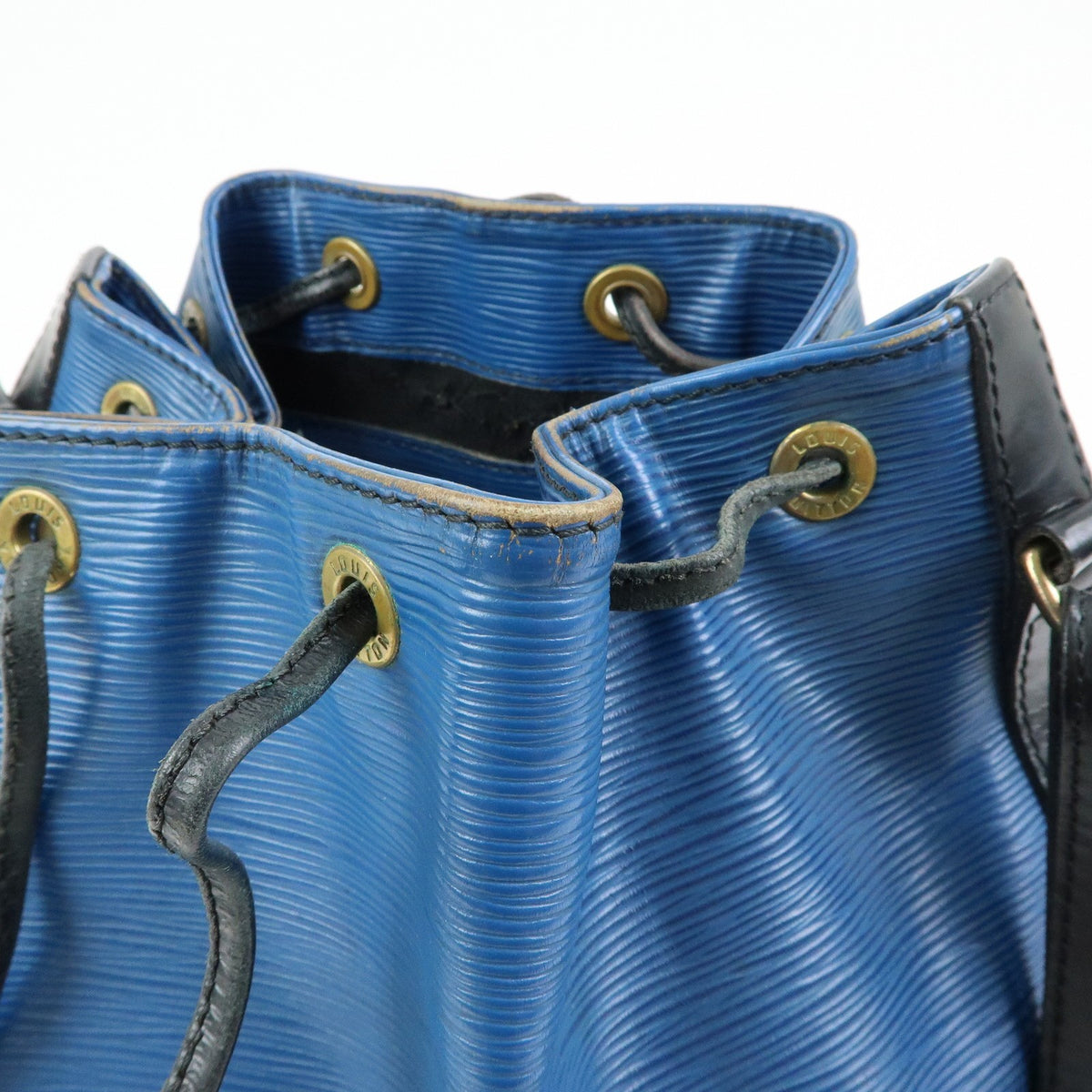 Louis Vuitton Bicolor Petit Noe Epi Leather, Blue, Leather, Handbag