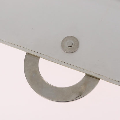Celine Vintage Circle Logo Leather, White, Leather, Crossbody Bag