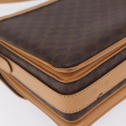 Celine Macadam Shoulder Canvas, Brown, Canvas, Crossbody Bag