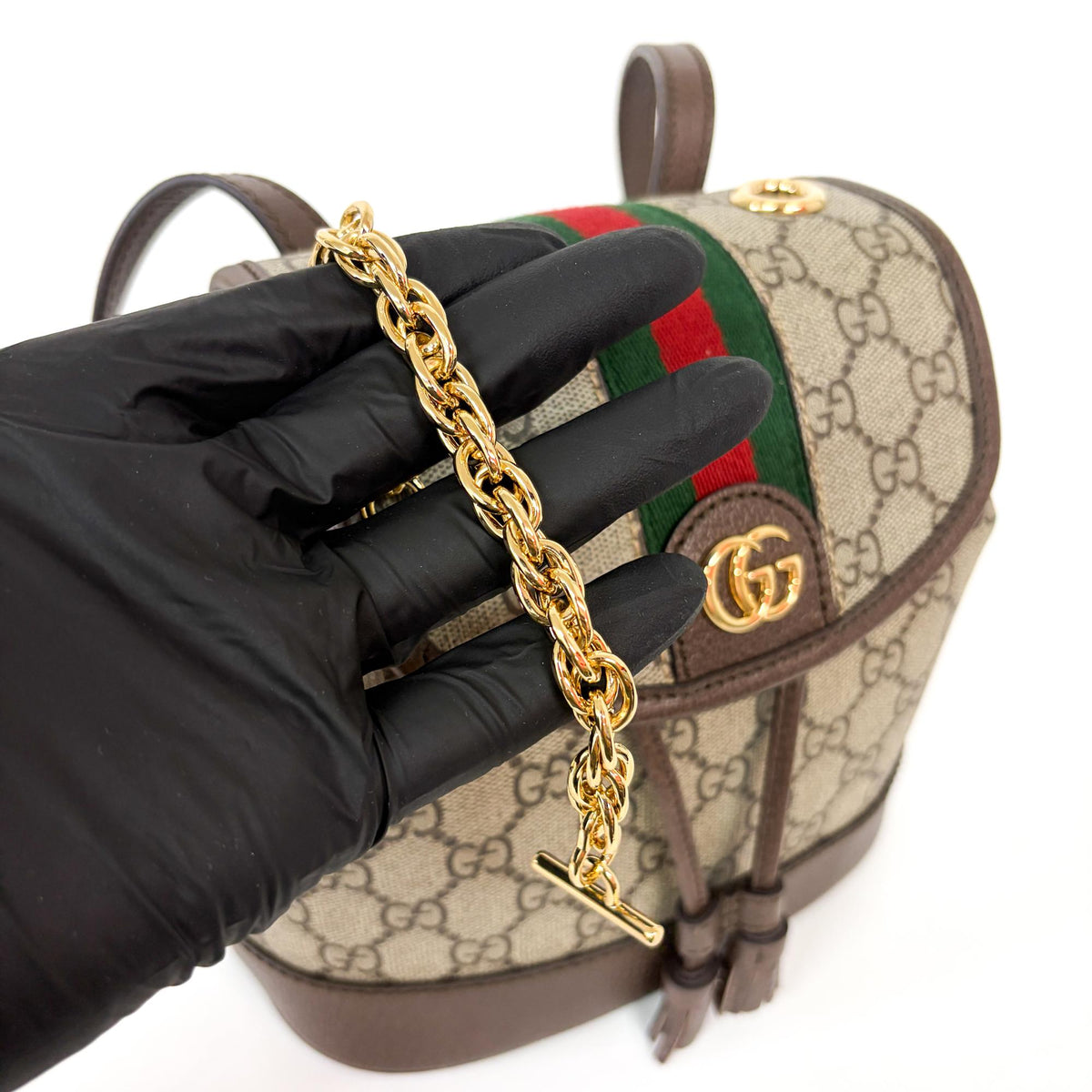 Gucci Ophidia GG Coated Canvas and Leather, Beige, Canvas, Shoulder Bag