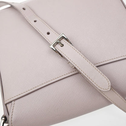 Prada Sound Flap Embroidered Saffiano, Pink, Leather, Shoulder Bag