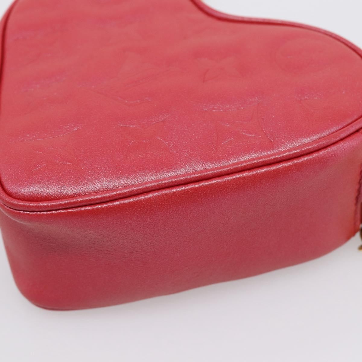 Louis Vuitton Coeur Heart on Chain Monogram Embossed Lambskin, Red, Leather, Clutch