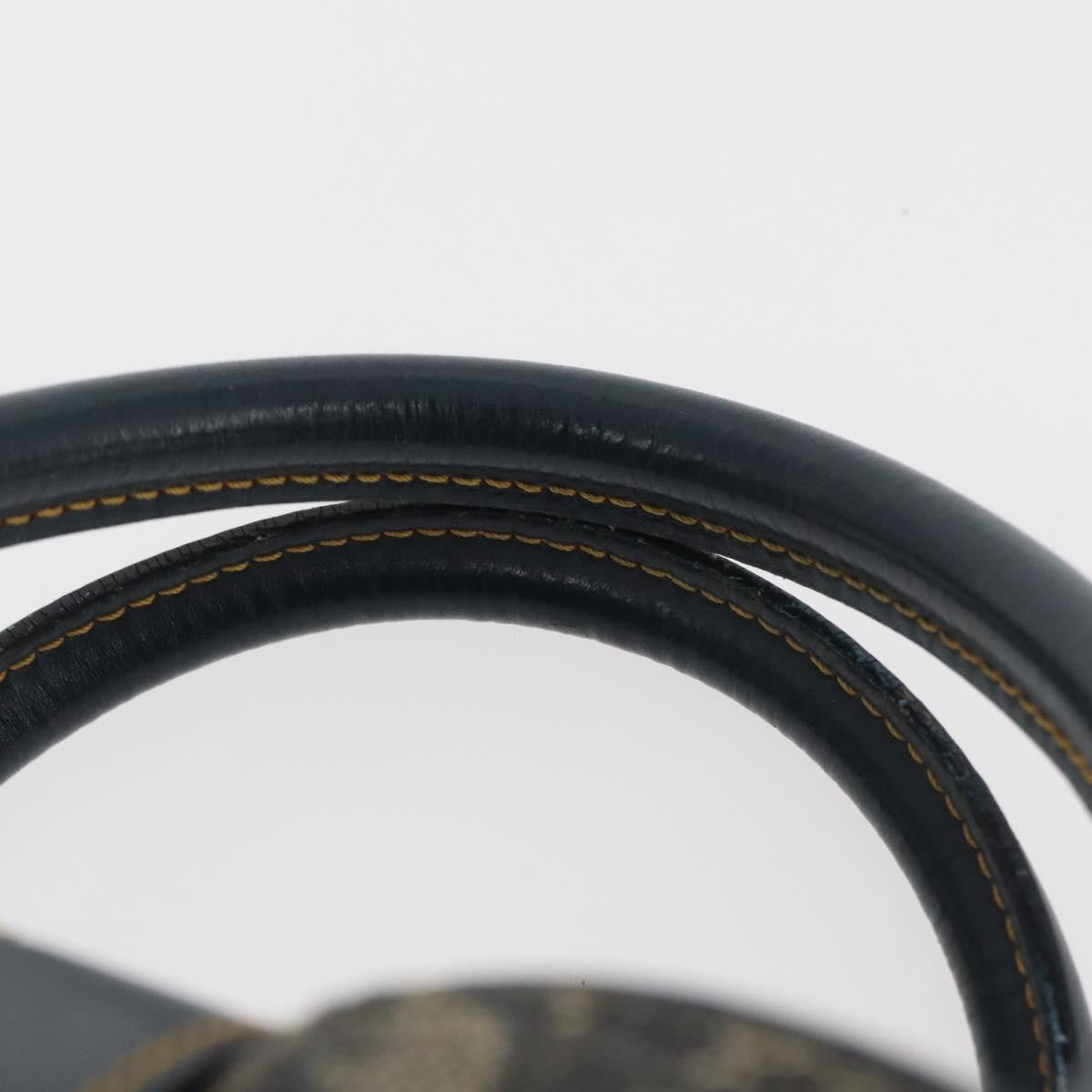 Christian Dior Vintage Saddle Bowler Diorissimo Canvas, Navy, Canvas, Handbag