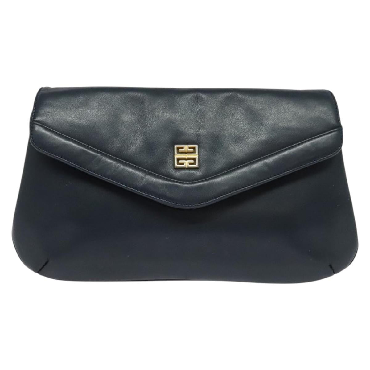 Givenchy Vintage 4G Leather, Navy, Leather, Shoulder Bag