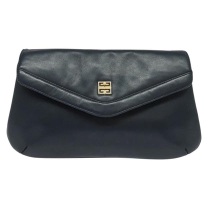 Givenchy Vintage 4G Leather, Navy, Leather, Shoulder Bag