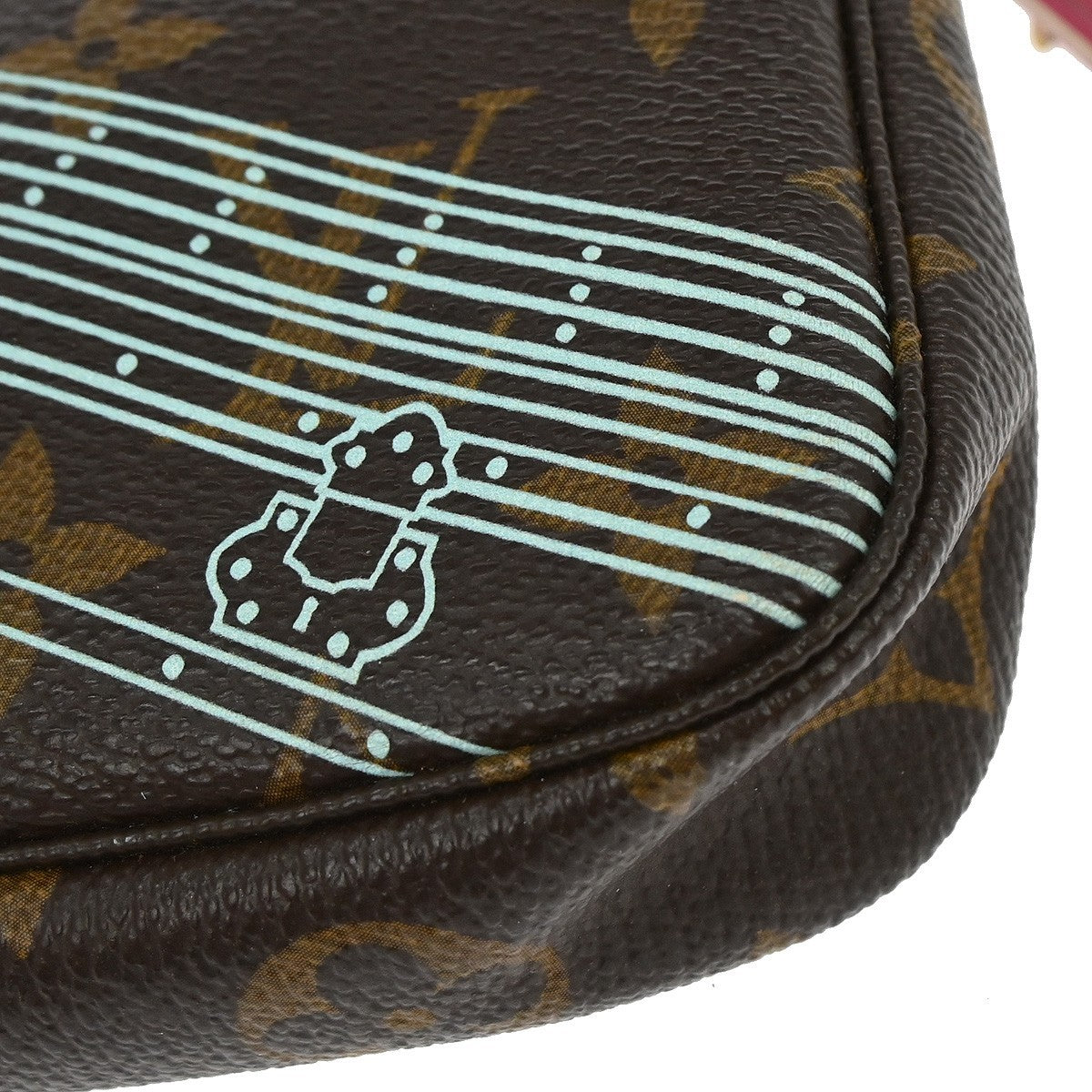 Louis Vuitton Mini Pochette Limited, Brown, Canvas, Clutch