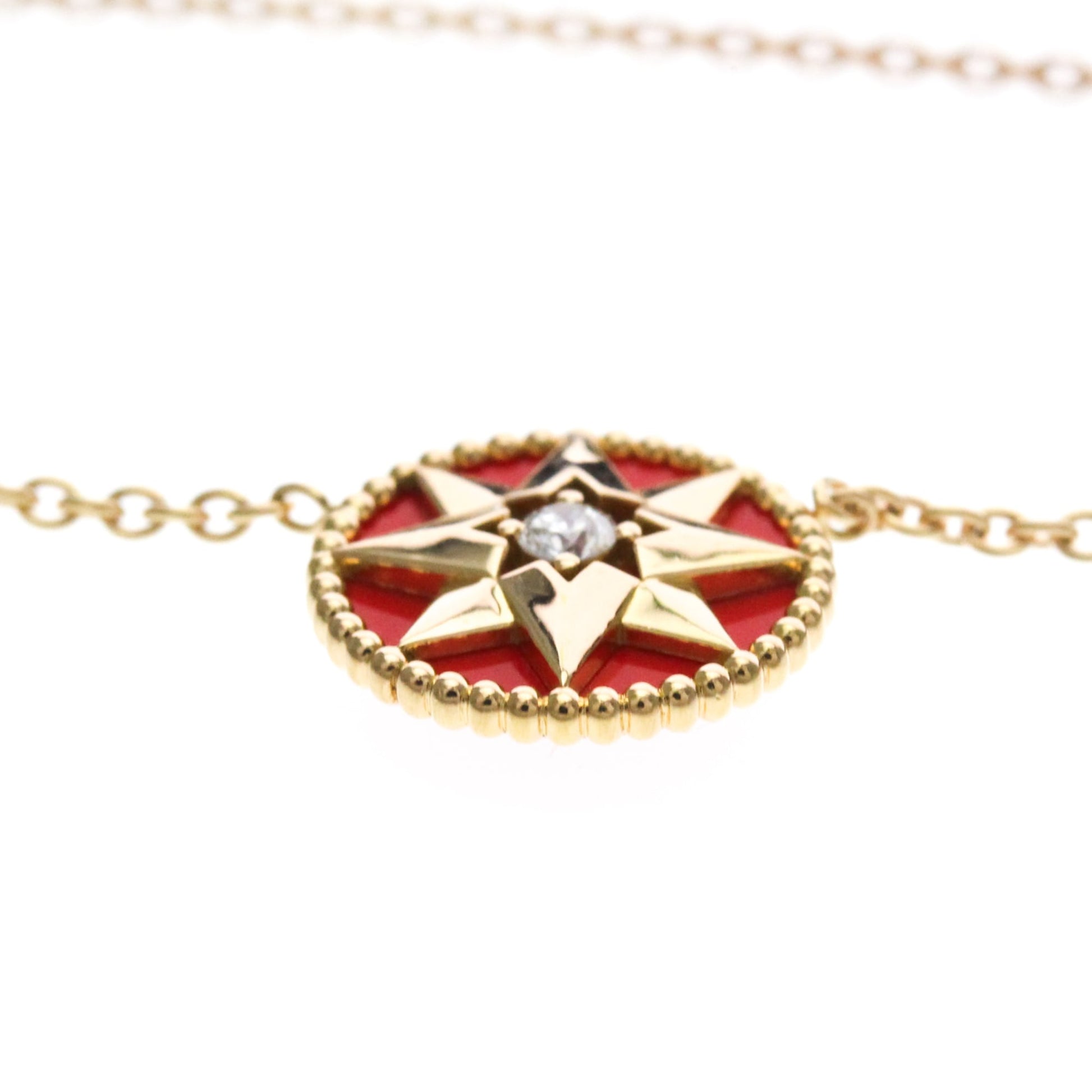 Christian Dior Rose des Vents 18K Rose Gold with Diamonds, Gold, Pink Gold, Necklace