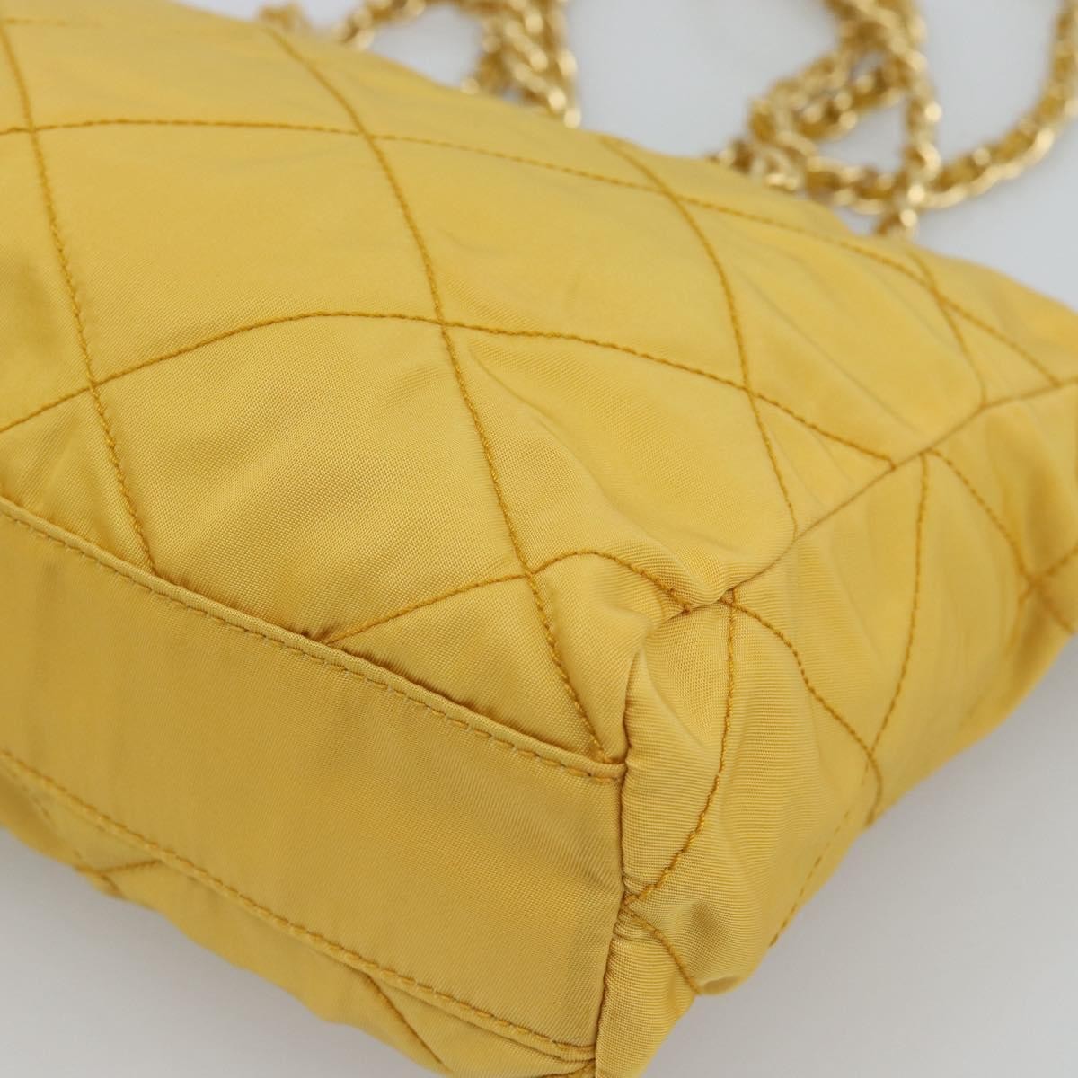 Prada Re-Edition 1995 Chain Quilted Re-Nylon, Yellow, Nylon, Tote Bag