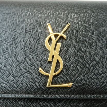 Saint Laurent Classic Monogram Leather, Black, Leather, Crossbody Bag