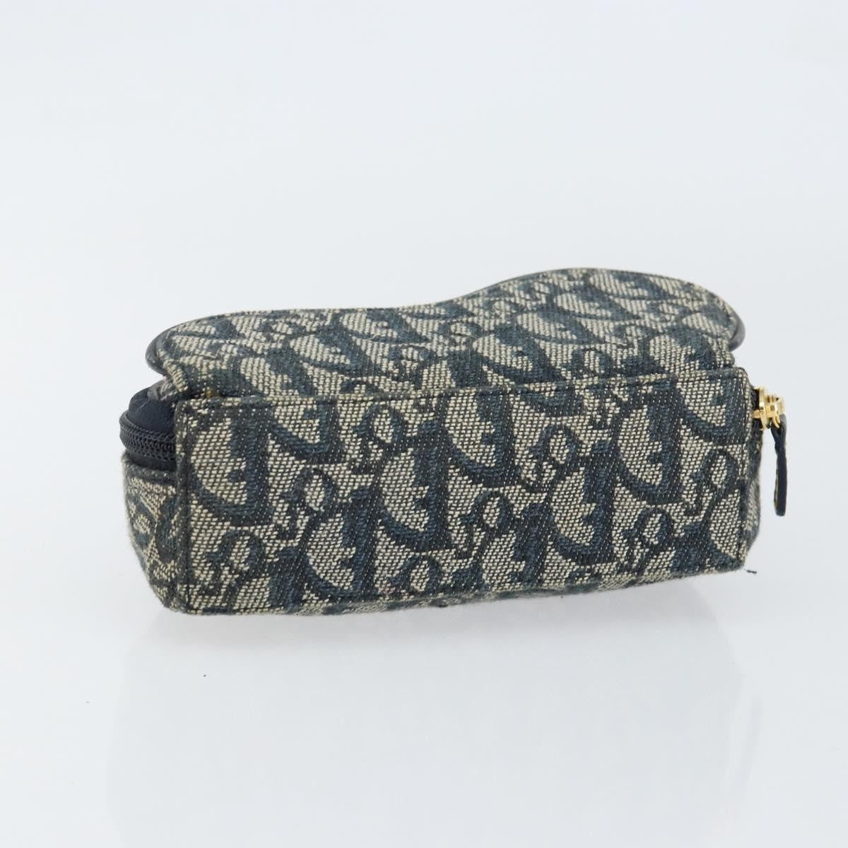 Christian Dior Vintage Saddle Coin Purse Diorissimo Canvas, Blue, Canvas, Card Holder