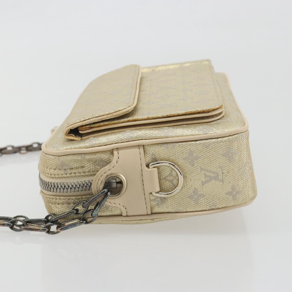 Louis Vuitton McKenna Mini Lin, Gold, Canvas, Shoulder Bag