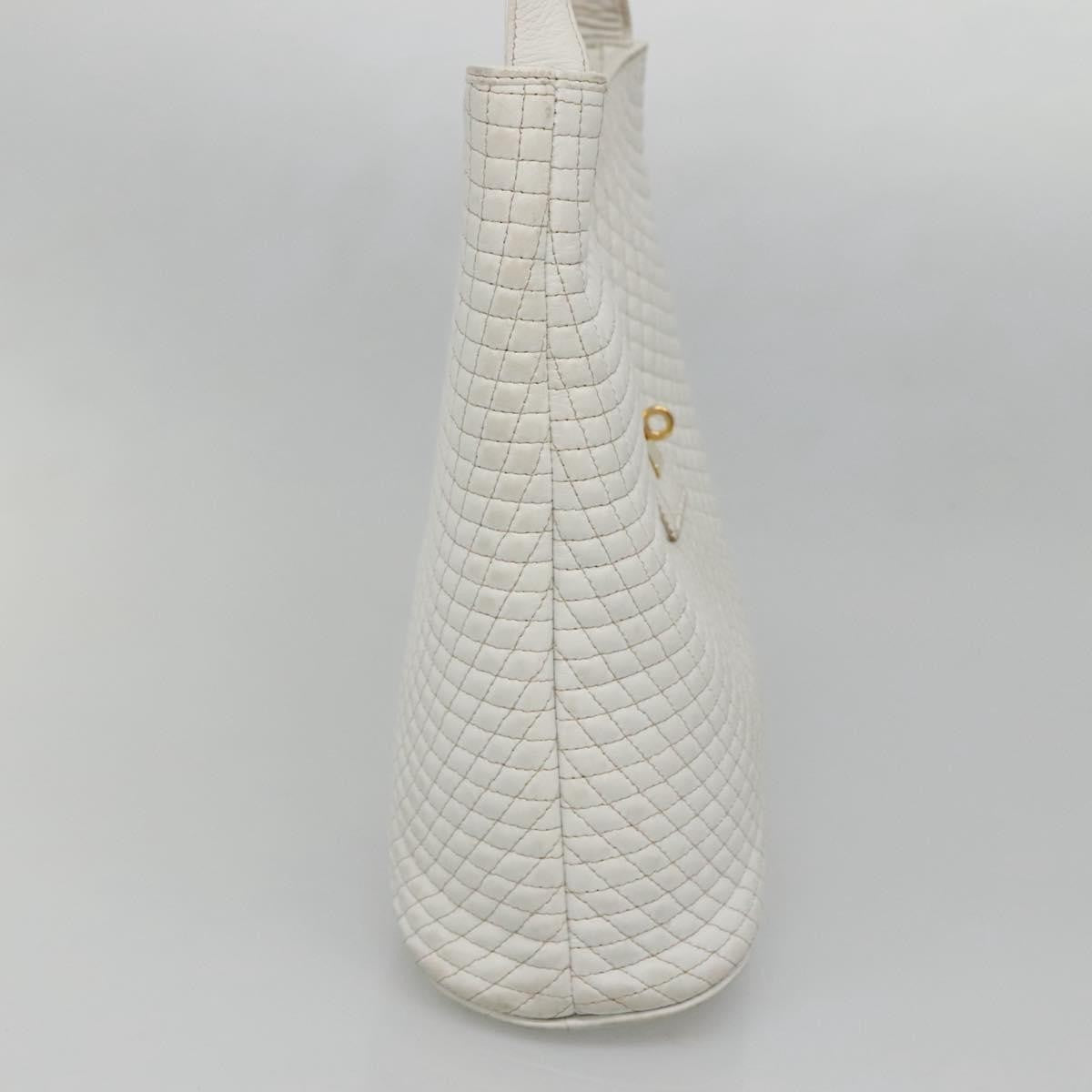 Bally Vintage Quilted leather, White, Leather, Shoulder Bag