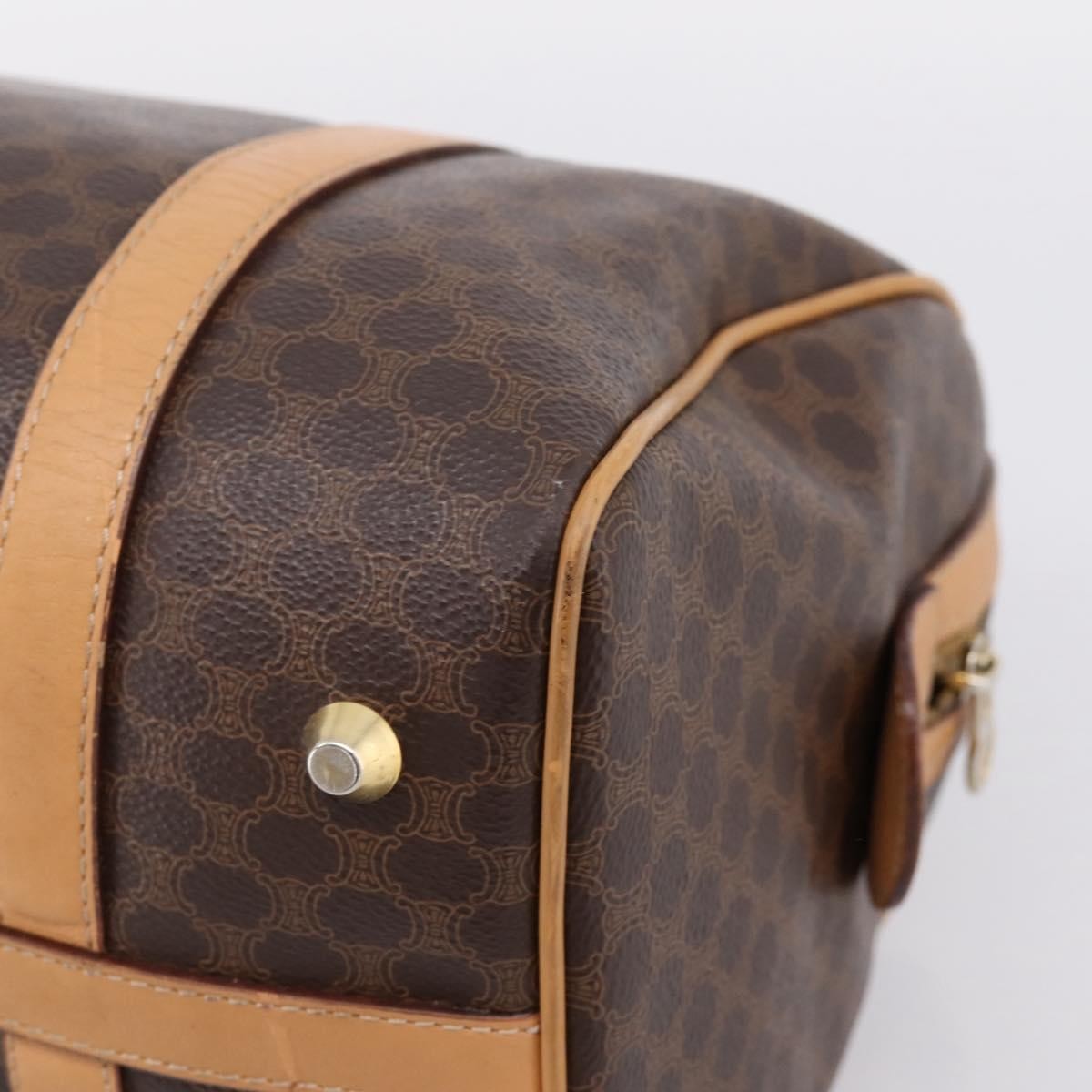 Celine boston Macadam Canvas, Brown, Canvas, Travel Bag