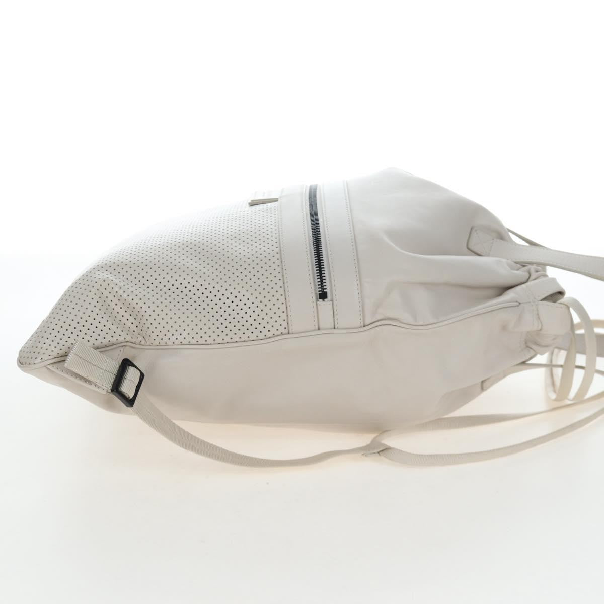 Bottega Veneta Drawstring Perforated Leather, Beige, Leather, Shoulder Bag