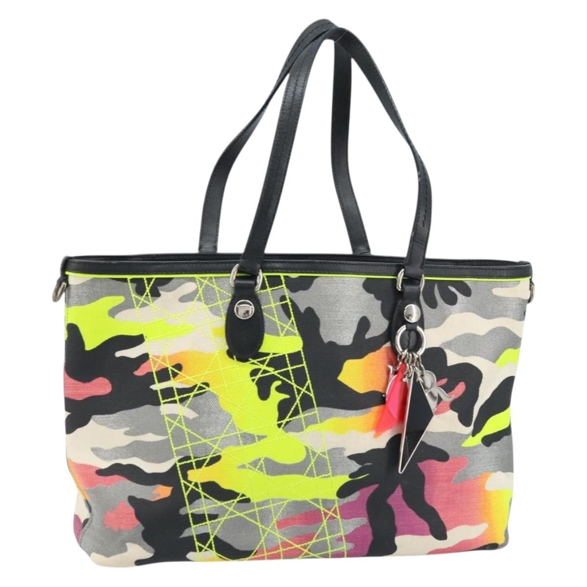 Christian Dior Open Limited Edition Anselm Reyle Camouflage Canvas, Multicolour, Canvas, Tote Bag