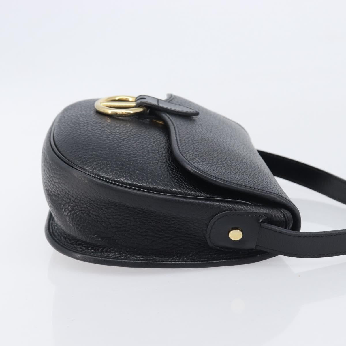Christian Dior Vintage CD Flap Leather, Black, Leather, Shoulder Bag