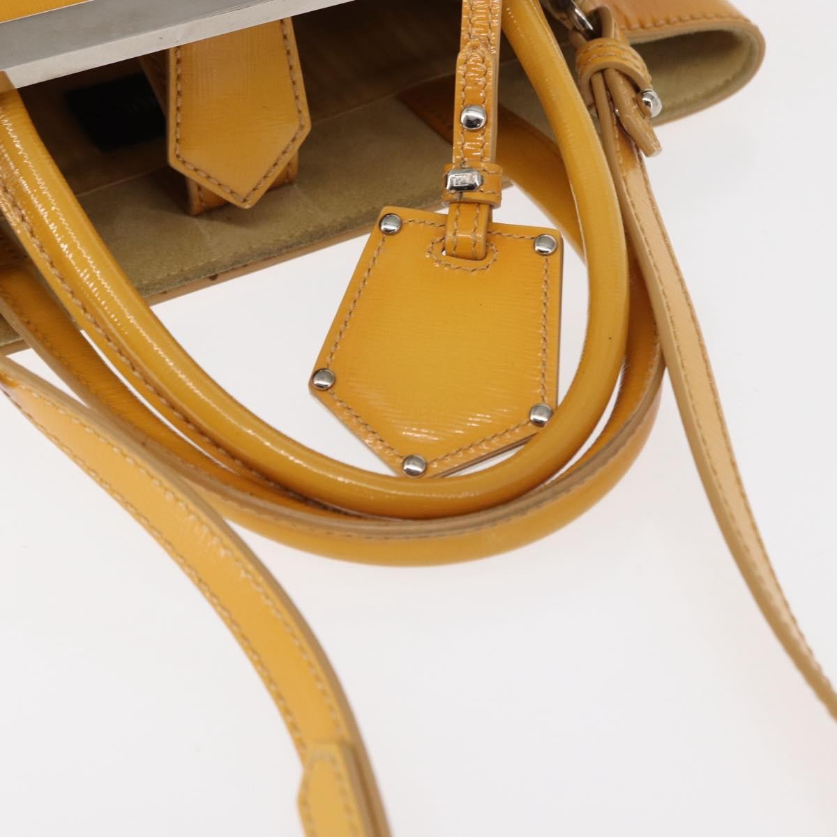 Fendi 2Jours Leather, Yellow, Leather, Handbag
