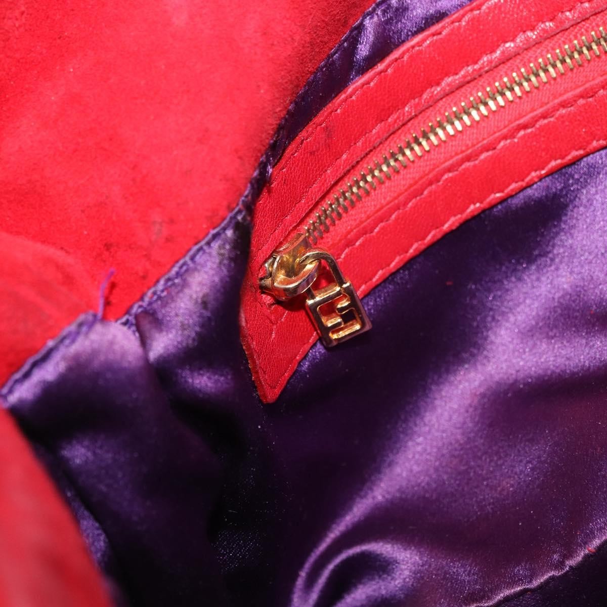 Fendi Baguette Leather, Red, Suede, Shoulder Bag
