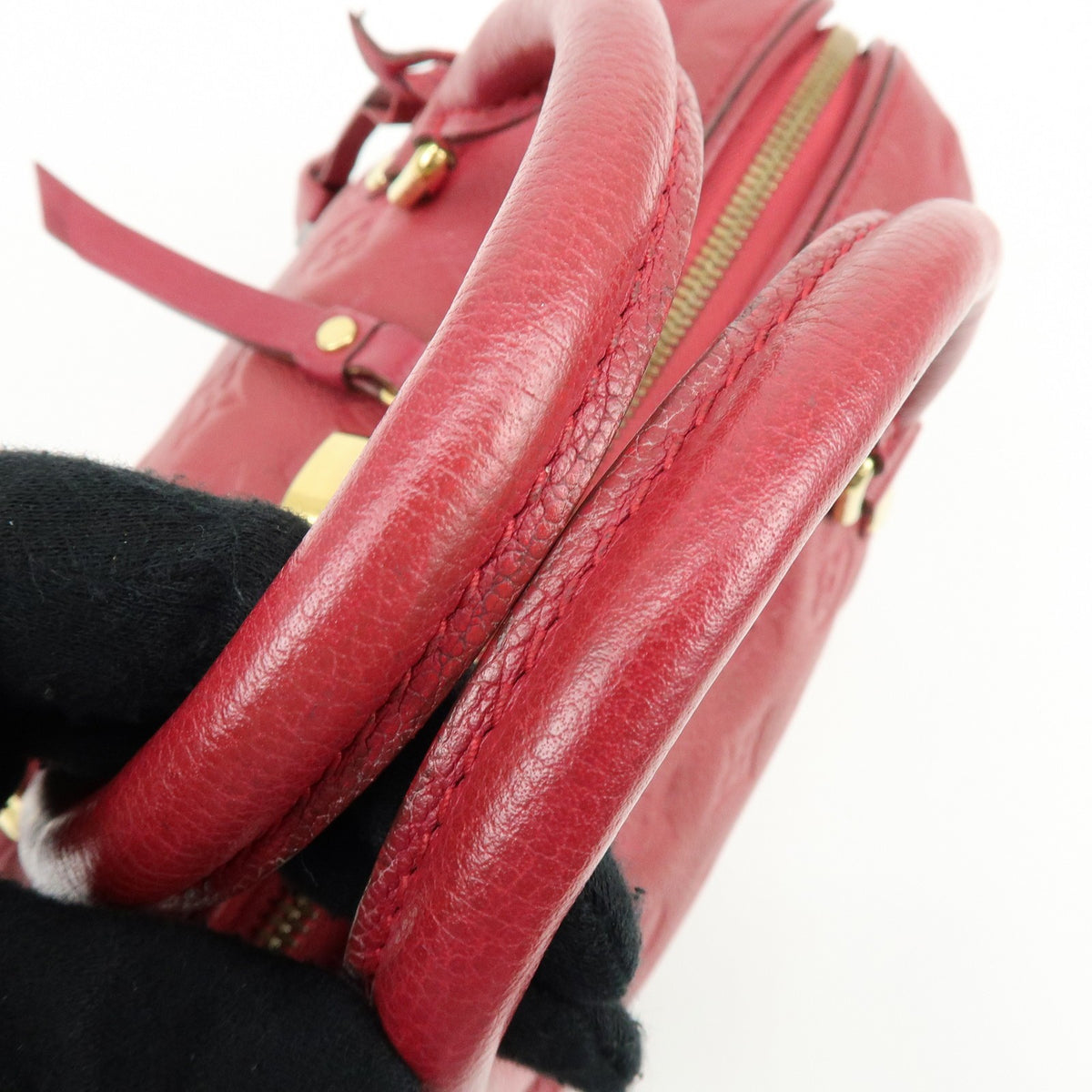 Louis Vuitton Speedy Bandouliere Monogram Empreinte Leather, Red, Leather, Handbag