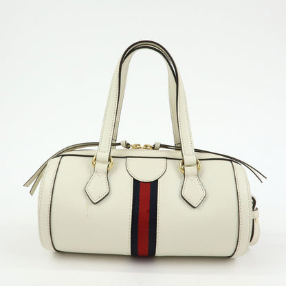 Gucci Ophidia Boston Leather, White, Leather, Handbag