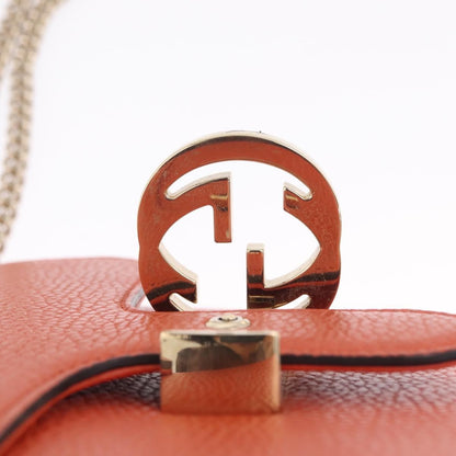 Gucci Interlocking Leather, Orange, Leather, Shoulder Bag