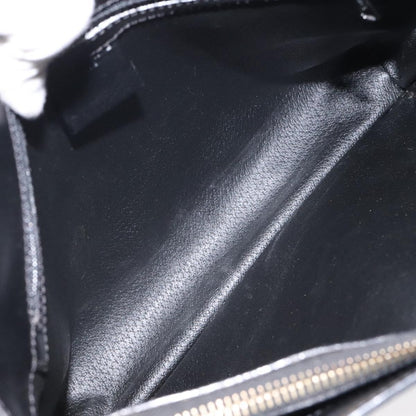 Celine Vintage Macadam Canvas and Leather, Black, Canvas, Shoulder Bag