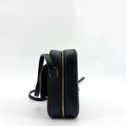 Saint Laurent Vicky Camera Vertical Quilted Leather, Black, Leather, Shoulder Bag