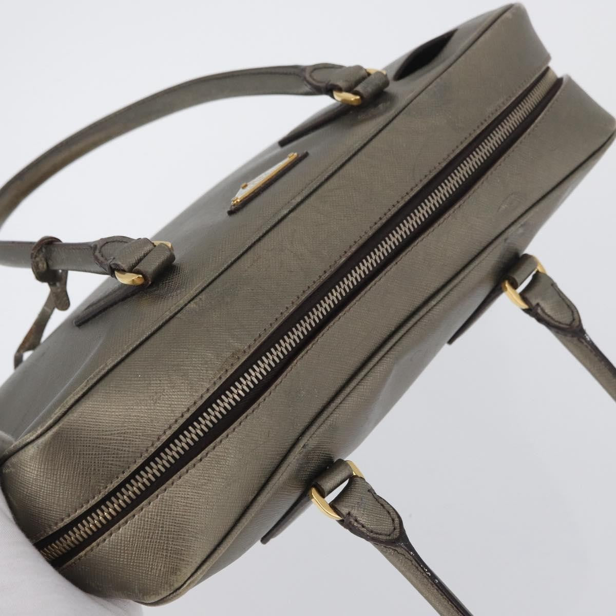 Prada Bauletto Saffiano Leather, Gold, Leather, Handbag