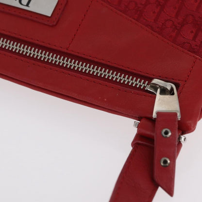 Christian Dior Vintage Street Chic Diorissimo Canvas with Leather, Red, Canvas, Shoulder Bag
