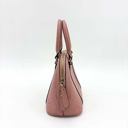 Gucci Convertible Dome Satchel Microguccissima Leather, Pink, Leather, Handbag