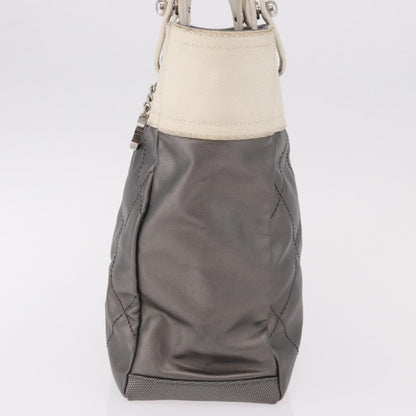 Chanel Biarritz Quilted Canvas, Gray, Canvas, Tote Bag