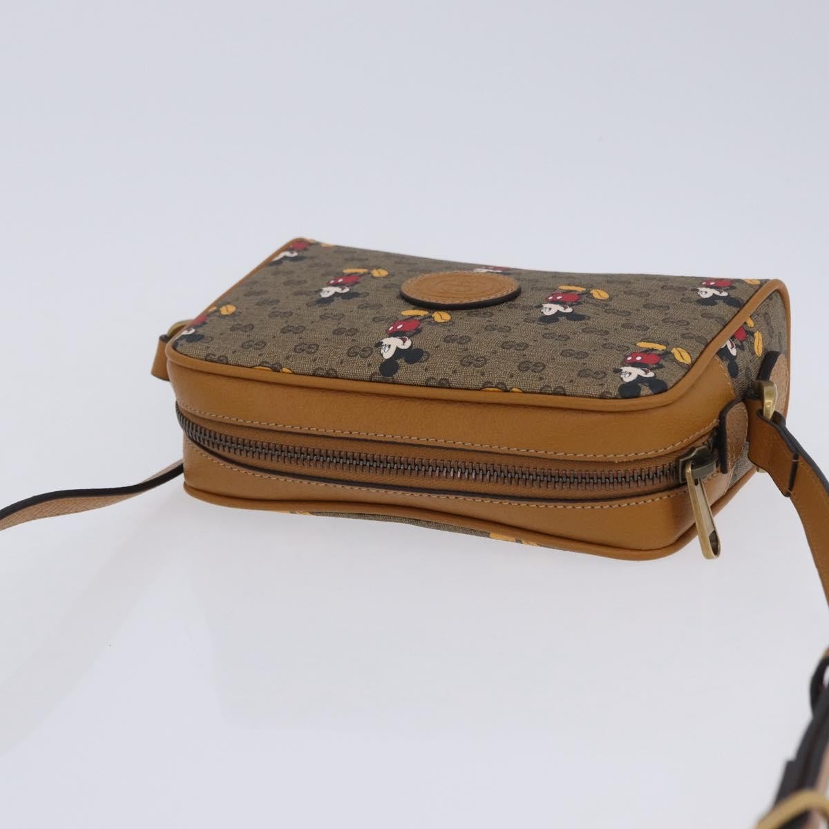 Gucci Disney Mickey Mouse Printed Mini GG Coated Canvas, Beige, Canvas, Shoulder Bag