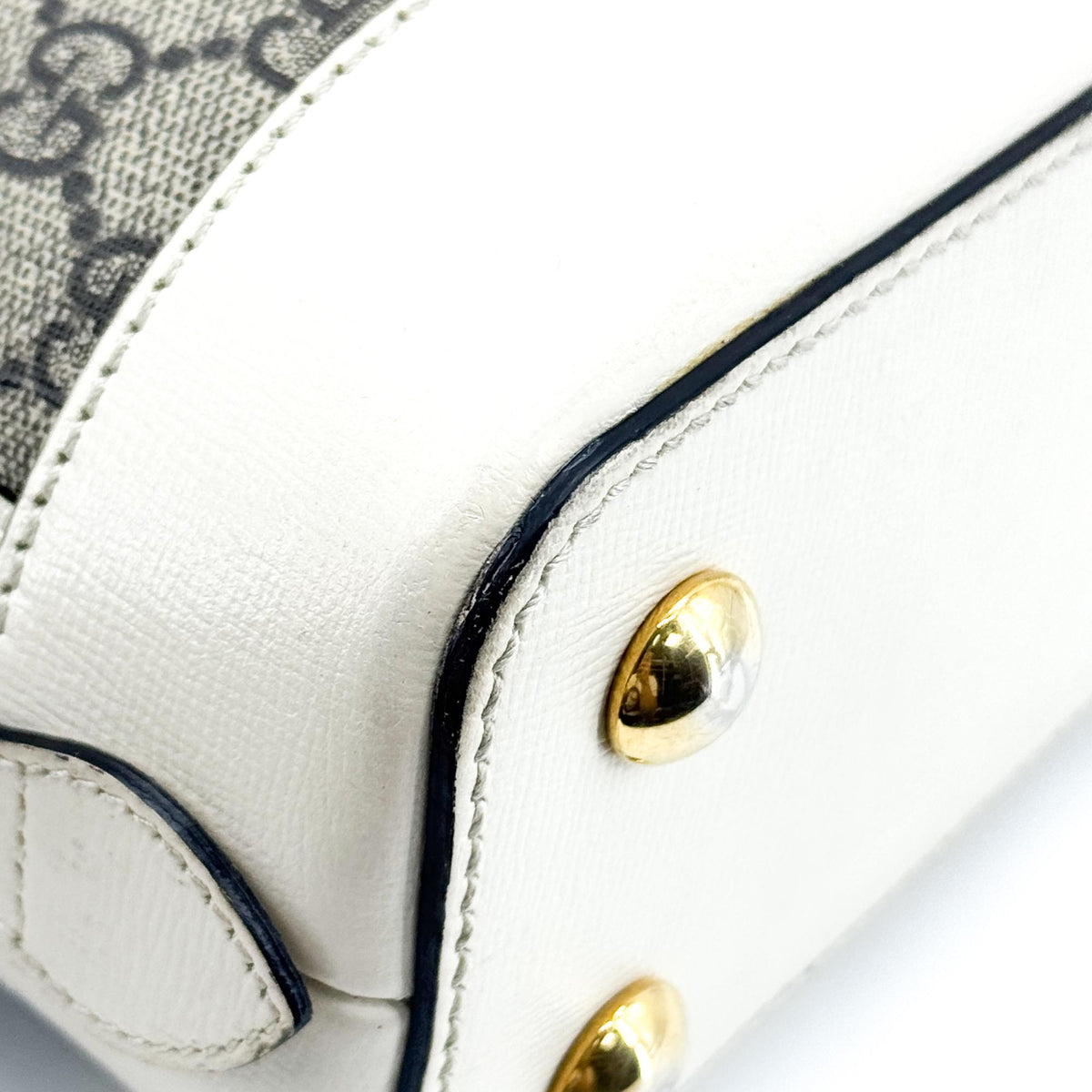 Gucci Horsebit 1955 Top Handle GG Coated Canvas with Leather, Beige, Canvas, Handbag