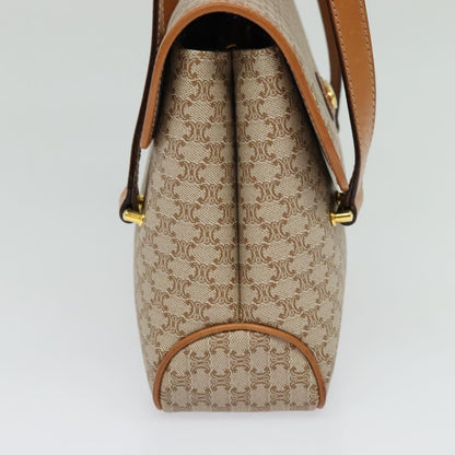 Celine Vintage Macadam Canvas and Leather, Beige, Canvas, Handbag