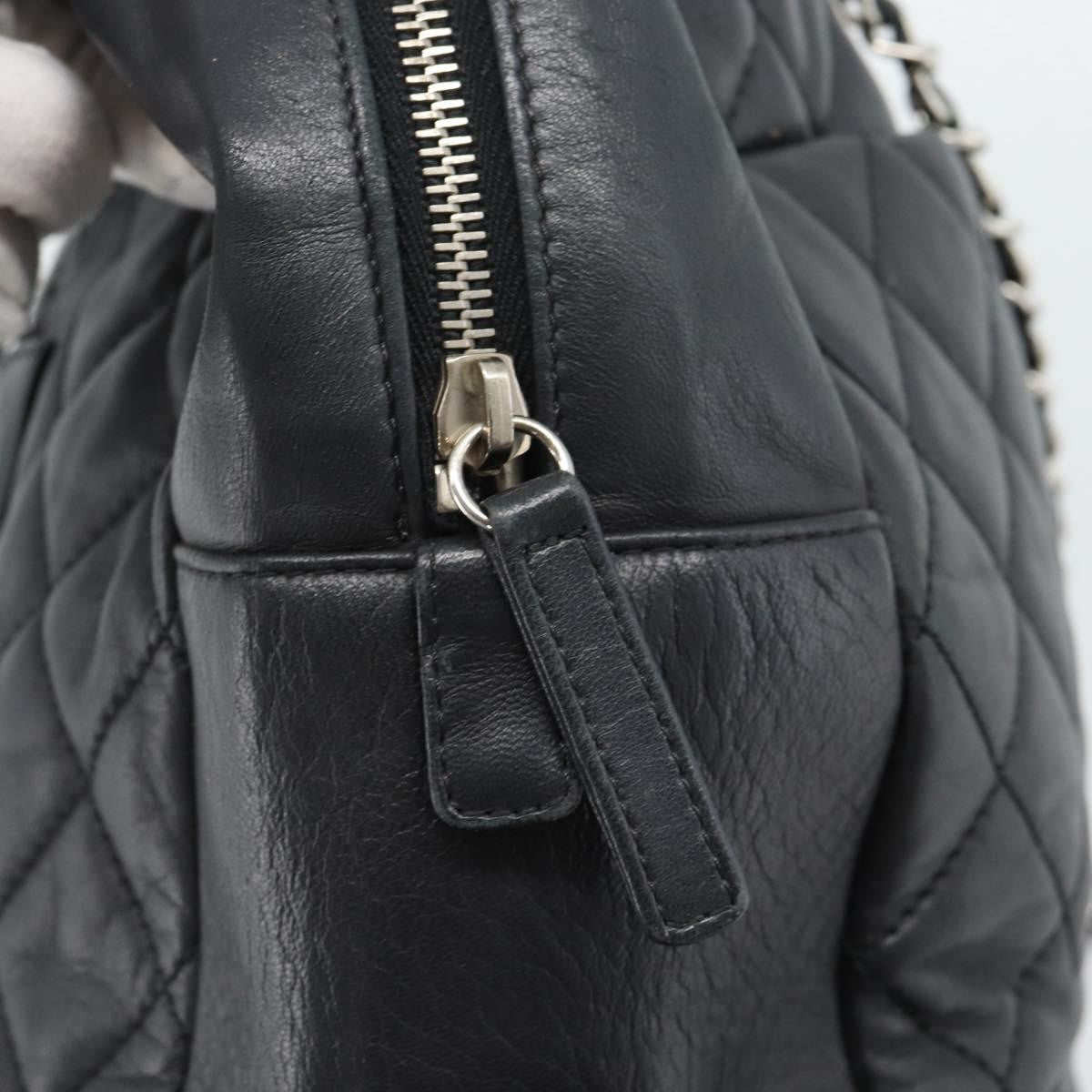 Chanel Mademoiselle Chain Quilted Lambskin, Black, Leather, Shoulder Bag