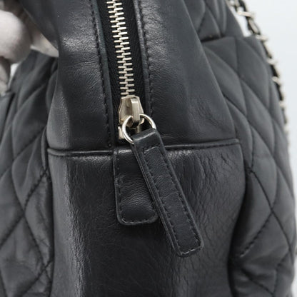 Chanel Mademoiselle Chain Quilted Lambskin, Black, Leather, Shoulder Bag