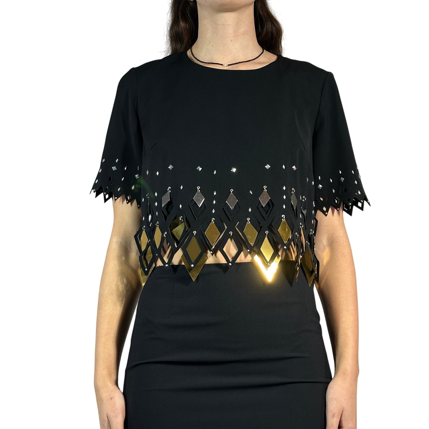 NEW PACO RABANNE Embellished Crop Top