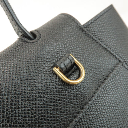 Celine Belt Textured Leather, Black, Leather, Handbag