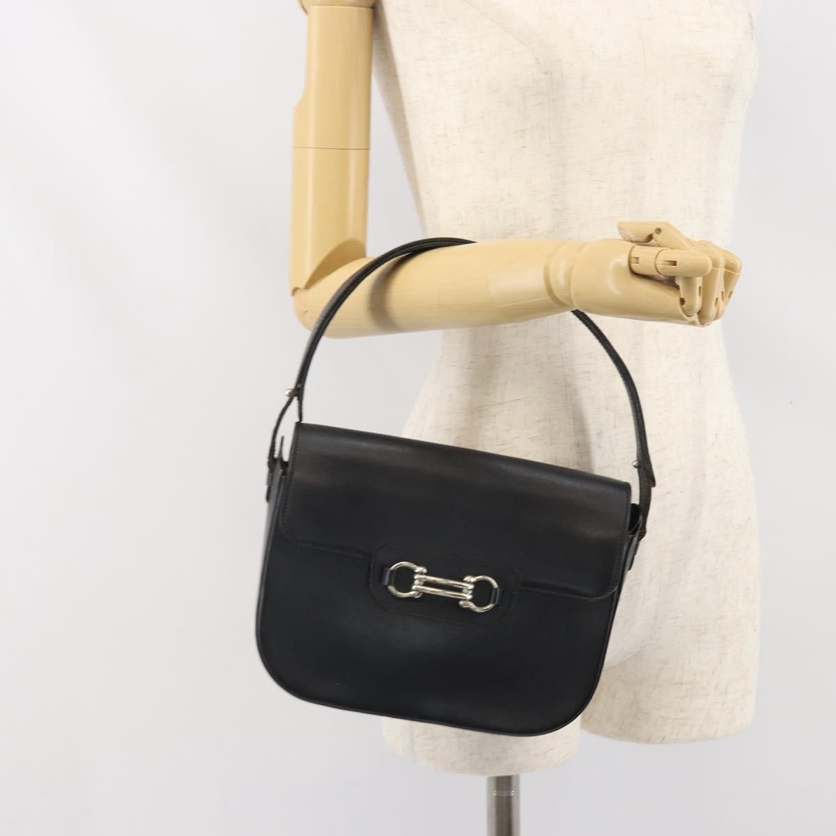 Christian Dior Shoulder Leather, Black, Leather, Shoulder Bag