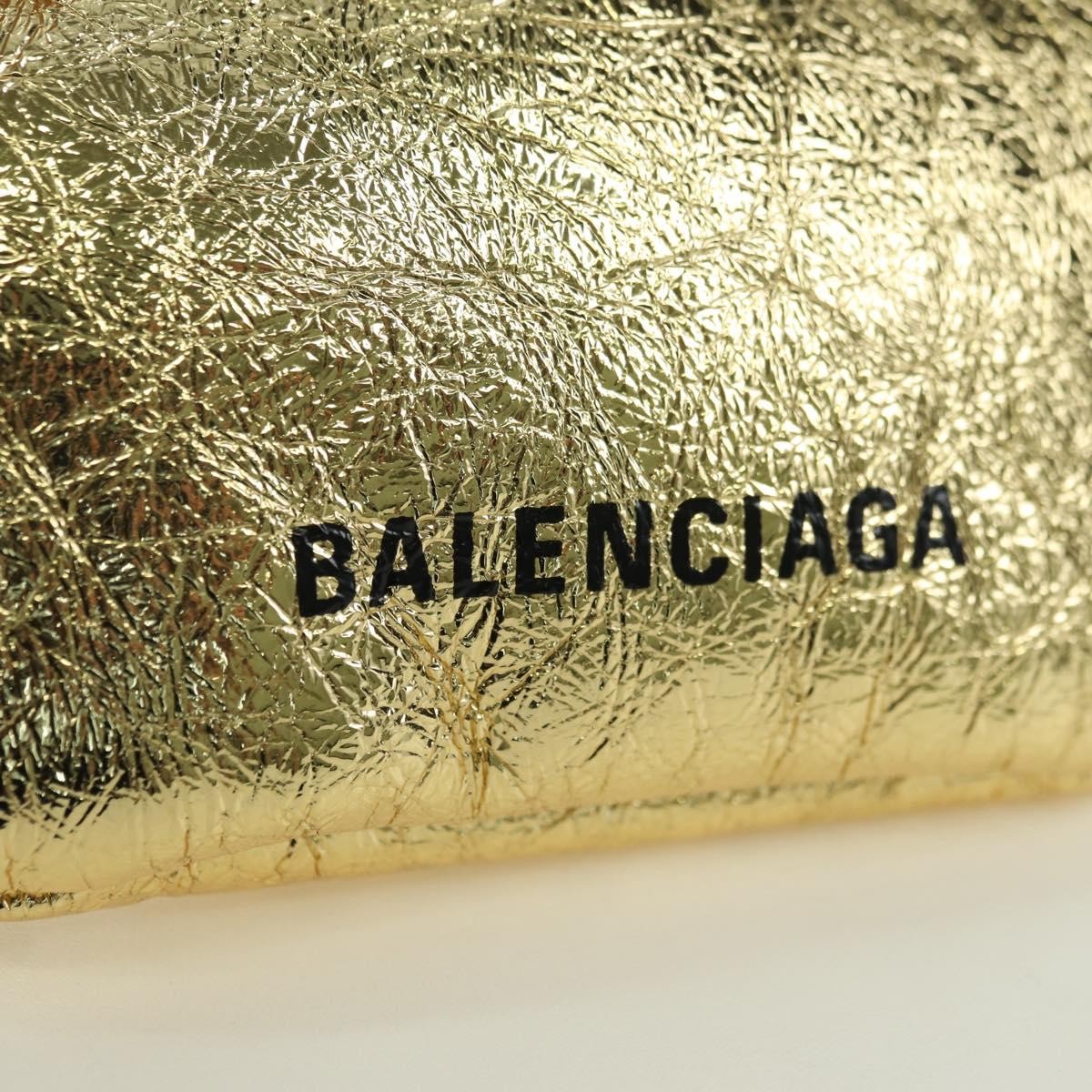 Balenciaga Cloud Clutch Leather, Gold, Leather, Clutch