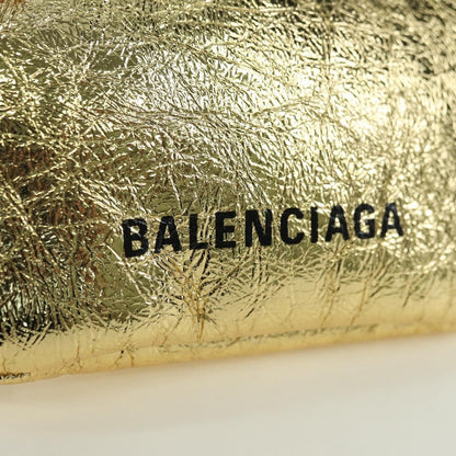 Balenciaga Cloud Clutch Leather, Gold, Leather, Clutch
